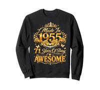 71 Year Old Made in 1955 Retro Floral 71st Birthday Women Sudadera