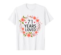 71 Years Loved Floral 71th Birthday Women 71 Years Old Camiseta