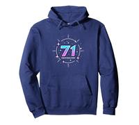 71 Years of Force Regalo de cumpleaños Celebración Cósmica Sudadera con Capucha, Unisex para Adultos, Azul Marino, S