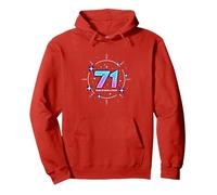 71 Years of Force Regalo de cumpleaños Celebración Cósmica Sudadera con Capucha, Unisex para Adultos, Rojo, XL