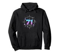 71 Years of Force Regalo de cumpleaños Celebración Cósmica Sudadera con Capucha, Unisex para Adultos, Negro, M