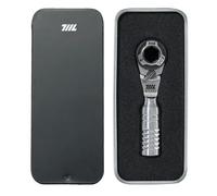 711L Mini llave de trinquete TG, una de las llaves de trinquete EDC más pequeñas del mundo de 1/4 pulgadas para espacios reducidos, acero inoxidable, para puntas de doble extremo