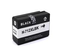 712XL Cartucho Tinta Compatible con HP DesignJet T650 | Impresión CAD, uso de gran formato, líneas claras, flujo de tinta estable, fácil reemplazo(Balck)