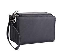 72 Agujeros Bolsa de lápiz Multi-capa Soporte de lápiz colorido para la escuela de los niños Organizador de lápiz, negro, ca. 20 x 12,5 x 8,3 cm, Modern