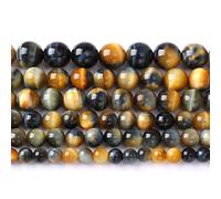 72 cuentas de ojo de tigre 5A de 10 mm para hacer joyas, piedras semipreciosas redondas y lisas, cuentas espaciadoras sueltas, 32 pulgadas, 2 hebras
