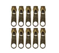 72 Cursores de Metal para Cremallera de Nylon, Cursor Libre de Cremallera #5, Tirador de Cremallera para Reparar o Montar una Cremallera, Cursores Oro Viejo, (#5, 666)