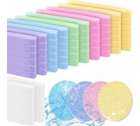 72 esponjas faciales comprimidas para limpieza facial y eliminación de maquillaje, rectangulares, 6 colores, con 4 almohadillas de esponja redondas al azar, esponjas exfoliantes de masaje de spa