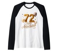 72 Feliz Cumpleaños Portugal Feliz Cumpleaños Portugués Camiseta Manga Raglan