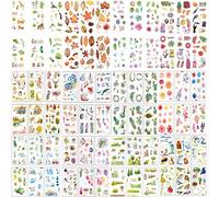 72 Hojas Pegatinas Scrapbooking Pegatinas Bullet Journal Flores Plantas Animales Stickers de Planta Natural para Manualidades Decoracíon DIY Cuaderno Calendario Tarjeta Agenda Álbumes de Recortes