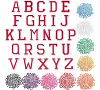 72 parches de letras y números para planchar para ropa, parches bordados de la A a la Z, apliques de números del 0 al 9 para ropa, sombreros, mochilas, chaquetas, pantalones (52 unidades, morado)