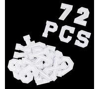 72 parches de números de letras para planchar, parches bordados, letras A-Z, números 0-9, apliques para ropa, vestido, sombrero, jeans, accesorios de bricolaje, blanco