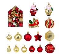 72 Pcs Christmas Tree Ornaments Set, Colorful Hanging Balls for Xmas Holiday Party Home Decor Decoración de Temporada(Gold)