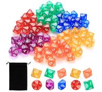 72 PcsDados Poliédricos, Dados de rol PoliédricoDados D10 de 10 Caras, Dados Acrílicos para D&D/RPG/MTG Juegos de Mesa, con 1 Bolsa de Almacenamiento