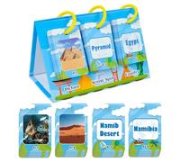 72-Piece World Landmarks Flash Card Kit, Interactive Famous Places Learning Toy, Fun Geography Education Game for, Cultural Recognition Activity for Homeschool & Special Ed