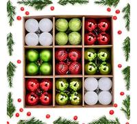 72 Piezas de Adornos de Bolas de Navidad Adornos de Bolas de Adornos Colgantes de Adornos de árbol de Navidad Decoración de árbol de Navidad para Fiesta Navideña (Verde)
