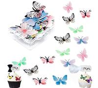 72 Piezas Mariposa Cake Adornos, Adornos para Mariposas Magdalenas, Paper Butterflies Mariposa, para Decoración de Pasteles, Bodas, Decoración de Alimentos