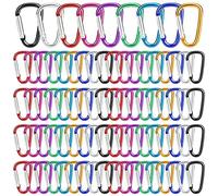 72 Piezas Mosqueton Aluminio Mosquetones Pequeños Mosqueton Llavero Mini Mosqueton Color Hebilla de Resorte Tipo D Mosquetón de Gancho 4.6cm