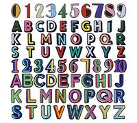 72 Piezas Parches Bordados de Letras Números, Parches de Apliques de Alfabeto und Parches Números A-Z 0-9 1-10 Reparación Patch Sticker para Reparar Costura Parches Artesanal de Bricolaje Decorar