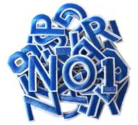 72 piezas Parches Letras Termoadhesivas，Letras Termoadhesivas para Ropa con letras de la A a la Z, números del 0 al 9，Parche Nombre Bordado para vestido, sombrero, vaqueros, azul