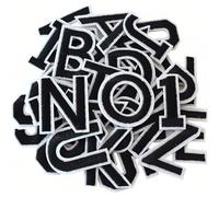 72 piezas Parches Letras Termoadhesivas，Letras Termoadhesivas para Ropa con letras de la A a la Z, números del 0 al 9，Parche Nombre Bordado para vestido, sombrero, vaqueros, negro