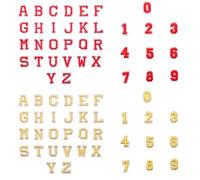 72 Piezas Parches Letras Termoadhesivas, Letras y Números Termoadhesivos para Ropa, Parches Dorados y Rojos A-Z, 0-9, para Planchar o Coser en Chaquetas, Camisas