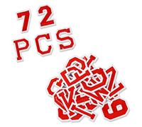 72 Piezas Parches Termoadhesivos Letras A-Z números 0-9 apliques,Rojo Parches Termoadhesivos,Adhesivo termo-fusible que se fija,para ropa, vestido, sombrero, jeans