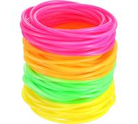72 piezas pulseras de 80 años, pulseras de jalea de silicona, pulseras luminosas, bandas de goma para llenar bolsa de fiesta y accesorios de vestido de fantasía (una variedad de colores brillantes),