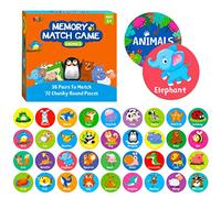72 Tarjetas de Juego de Memoria, Tema de Animal para Niños Pequeños, 36 Pares de Tarjetas de Memoria para Preescolar 4 5 6 Años