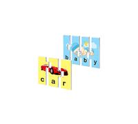 72 Word Spelling Puzzles with Error-Correction Mechanism in 3 and 4 Pieces, Perfect for Preschool Learning (36 Blocks Double Sided)