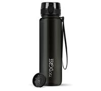 720°DGREE Botella Agua 1 Litro “uberBottle“ - Tamiz-Fruta, crystalClear - Sin BPA, Prueba de Fugas, Reutilizable - Cantimplora, Water Bottle ideal para Deporte, Fitness, Gimnasio, Senderismo, Ciclismo