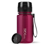 720°DGREE Botella Agua Niños 350ml “uberBottle“ - Tamiz-Fruta, crystalClear - Sin BPA, Prueba Fuga, Reutilizable - Cantimplora ligera - Water Bottle ideal para Escuela Infantil, Niña, Joven, de 3 Años
