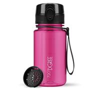 720°DGREE Botella Agua Niños 350ml “uberBottle“ - Tamiz-Fruta, crystalClear - Sin BPA, Prueba Fuga, Reutilizable - Cantimplora ligera - Water Bottle ideal para Escuela Infantil, Niña, Joven, de 3 Años