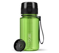 720°DGREE Botella Agua Niños 350ml “uberBottle“ - Tamiz-Fruta, crystalClear - Sin BPA, Prueba Fuga, Reutilizable - Cantimplora ligera - Water Bottle ideal para Escuela Infantil, Niña, Joven, de 3 Años