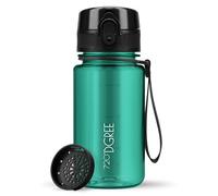 720°DGREE Botella Agua Niños 350ml “uberBottle“ - Tamiz-Fruta, crystalClear - Sin BPA, Prueba Fuga, Reutilizable - Cantimplora ligera - Water Bottle ideal para Escuela Infantil, Niña, Joven, de 3 Años