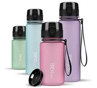 720°DGREE Botella Agua Niños 350ml “uberBottle“ - Tamiz-Fruta, softTouch - Sin BPA, Prueba de Fuga, Reutilizable - Cantimplora ligera - Water Bottle ideal para Escuela Infantil, Niña, Joven, de 3 Años