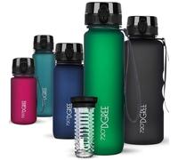 720°DGREE Botella de agua uberBottle - 1 litro, 1l, 1000ml | Novedosa botella deportiva | Sin BPA | Para niños, fitness, bicicleta, deportes, fútbol, guardería, escuela, pequeños, antigoteo