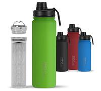 720°DGREE Botella Térmica “noLimit” + Infusor de Frutas - 530ml - Acero Inoxidable, A Prueba Fugas, para Bebidas con Gas, Tapón Rosca -Ideal para niños, Escuela, Oficina, Deporte, Exterior