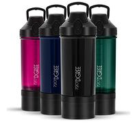 720°DGREE Shaker Proteínas uberShaker 550ml - Antigoteo, Sin BPA | Botella para Gimnasio, Fitness y Gym - Mezclador de Espiral para Batidos Cremosos, Nutrición - Con Contenedor - Onyx Black