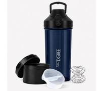 720°DGREE Shaker Proteínas uberShaker 550ml - Antigoteo, Sin BPA | Botella para Gimnasio, Fitness y Gym - Mezclador de Espiral para Batidos Cremosos, Nutrición - Con Contenedor - Sapphire Blue