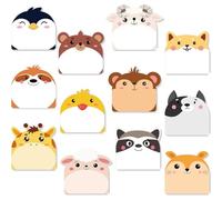 720 Hojas Notas Autoadhesivas 24 Blocs Mini Notas Adhesivas con Forma de Animal Bonita 12 Estilos Sticky Notes de Colores Pasteles para Recordatorios, Planificadores, Mensajes, Escuela, Oficina