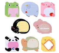 720 Hojas Notas Autoadhesivas 24 Piezas Notas Adhesivas de Animales, Notas Autoadhesivas, Mini Notas Adhesivas, 8 Estilos Sticky Notes Bonitas para Recordatorios, Planificadores, Mensajes