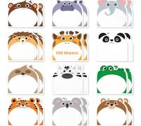 720 Hojas Notas Autoadhesivas 24 Piezas Notas Adhesivas de Animales Salvajes, Notas Autoadhesivas, Mini Notas Adhesivas, 12 Estilos Sticky Notes Bonitas para Recordatorios, Planificadores, Mensajes