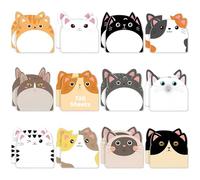 720 Hojas Notas Autoadhesivas 24 Piezas Notas Adhesivas de Gatos, Notas Autoadhesivas, Mini Notas Adhesivas, 12 Estilos Sticky Notes Bonitas para Recordatorios, Planificadores, Mensajes