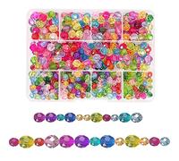 720 Pcs Perlas de Cristal de Bohemia, Perlas Acrílicas Multicolor, Cuentas de Plástico Facetadas, Perlas De Cristal Brillantes para Manualidades, Pendientes, Fabricación de Joyas de Pulsera 6 mm, 8 mm