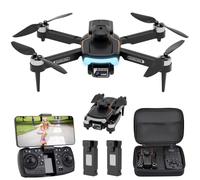 720P Drone con Cámara para Niños, Drones con Motor sin Escobillas, RC Quadcopter para Niños Principiantes, Posicionamiento óptico de Flujo, una Tecla Para Despegue/Aterrizaje, 2 baterías