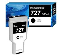 727 Cartucho de Tinta Negro Mate 300-ml para Cartuchos de Tinta HP 727 HP727 C1Q12A para HP DesignJet T1530 T2500 T920 T930 T1500(1x Matte Black)
