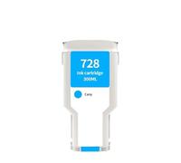 728 Cartuchos de Tinta compatibles for HP DesignJet T730 T830 | F9J68A F9J67A F9J66A, tinta completa, 300ML/cartucho(CY)