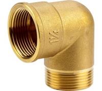 Ángulo de latón GARDENA con rosca interna y externa: codo con rosca de 42 mm (G 1 1/4 "), para cambiar la dirección de tuberías/mangueras (7285-20)