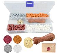 72g de perlas de cera de sellado con 1 sello de estampado, juego de sellos de cera octagonales, juego de cera de sellado, juego de sellos de cera, cera de sello, Sealing Wax, para invitaciones