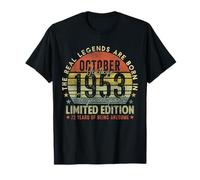 72nd Birthday The Real Legends October 1953 72 Years Old Men Camiseta